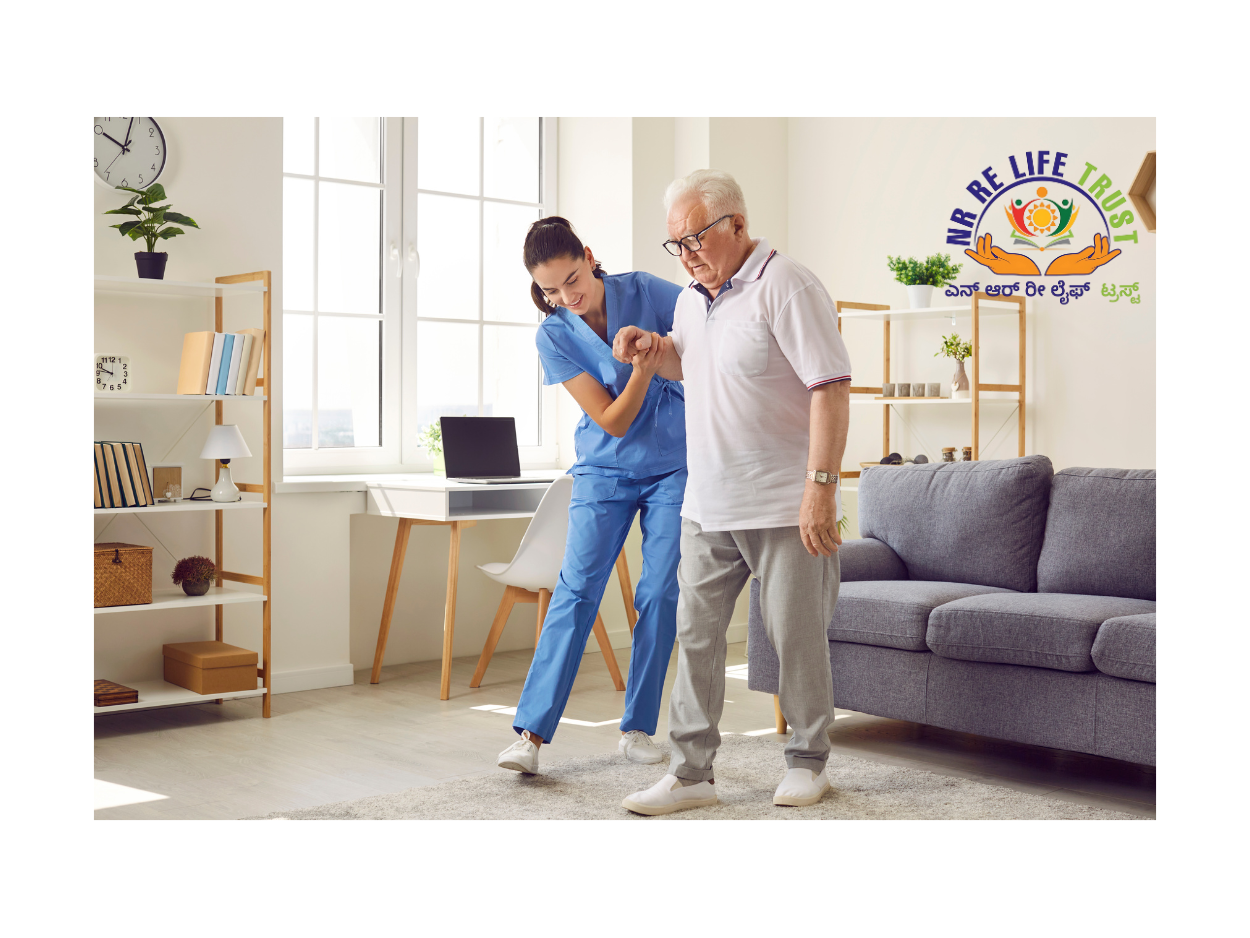 Medical professional with elderly